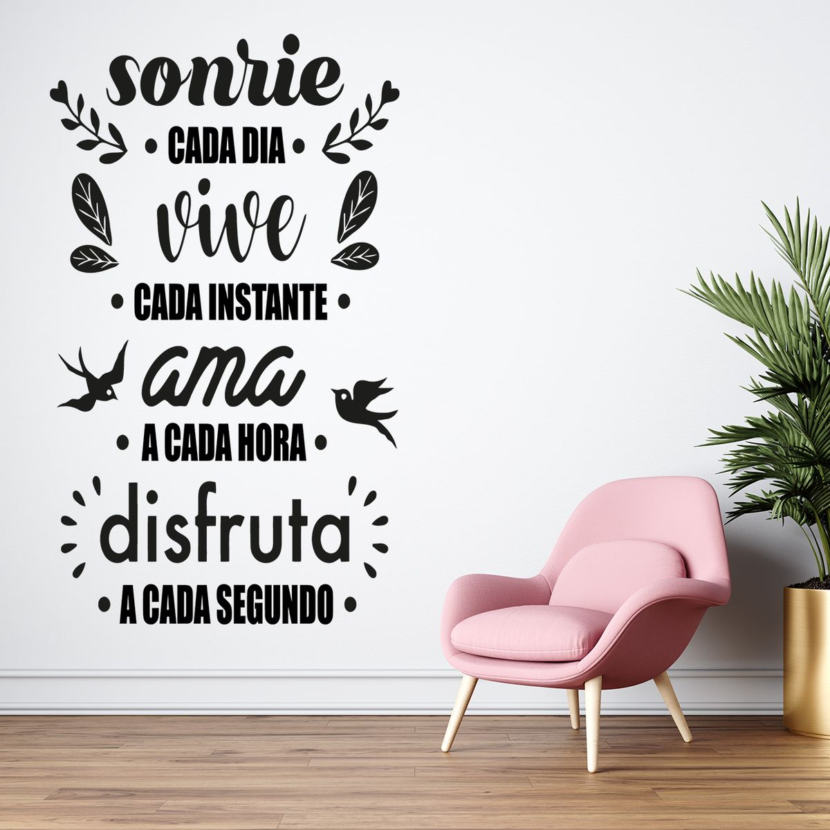 GENERICO - Frase Deco Sonríe Cada Día Vive Cada Instante No4 FR‑11025