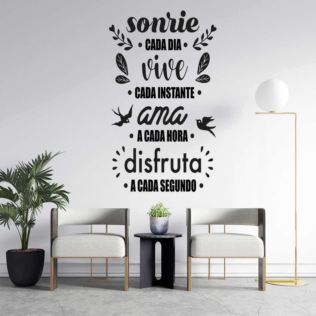 GENERICO - Frase Deco Sonríe Cada Día Vive Cada Instante No4 FR‑11025