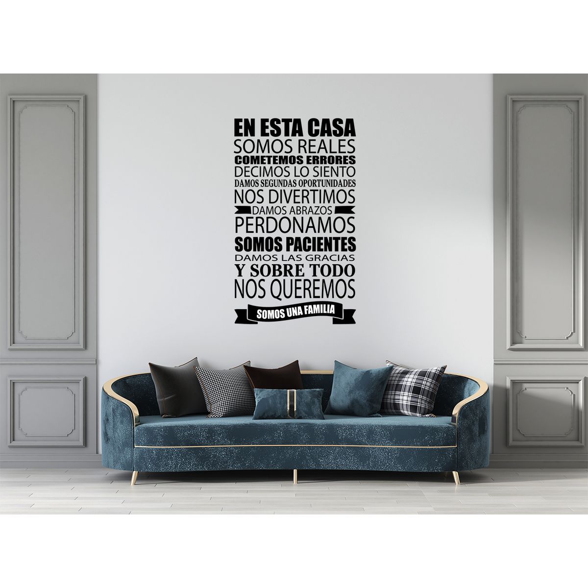 GENERICO - Frase Deco En Esta Casa Somos Reales FR‑11027