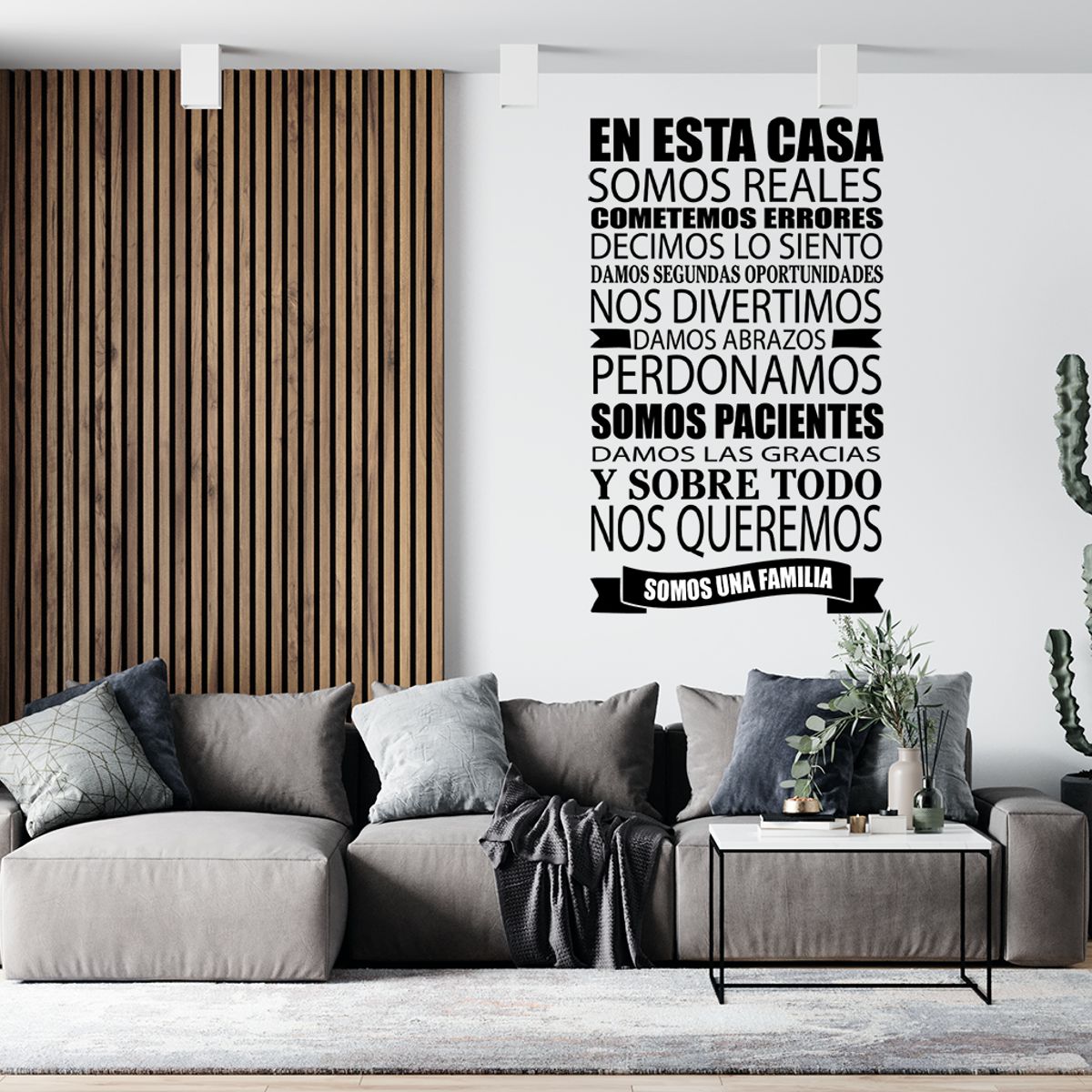 GENERICO - Frase Deco En Esta Casa Somos Reales FR‑11027
