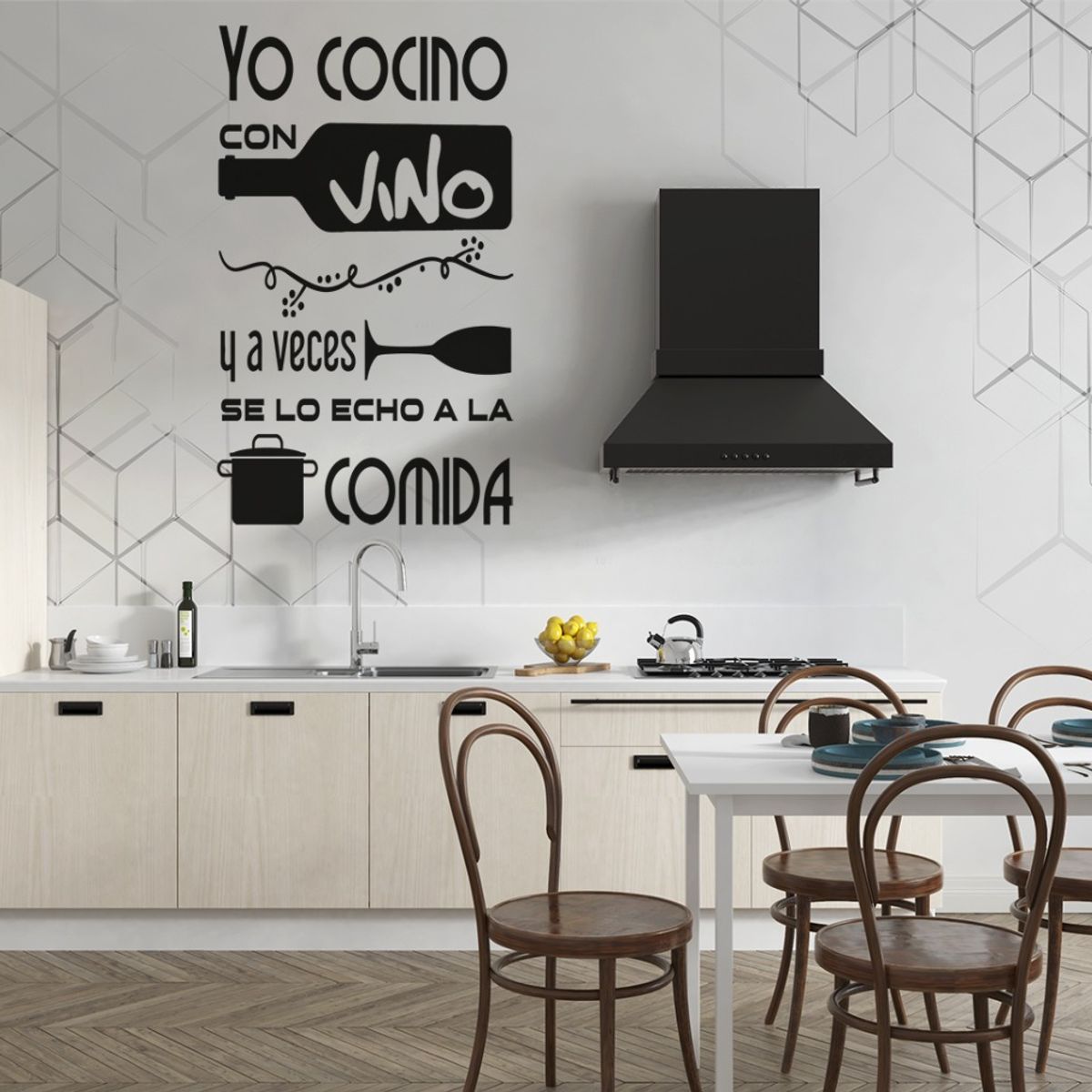 GENERICO - Frase Deco Yo Cocino Con Vino FR‑11035