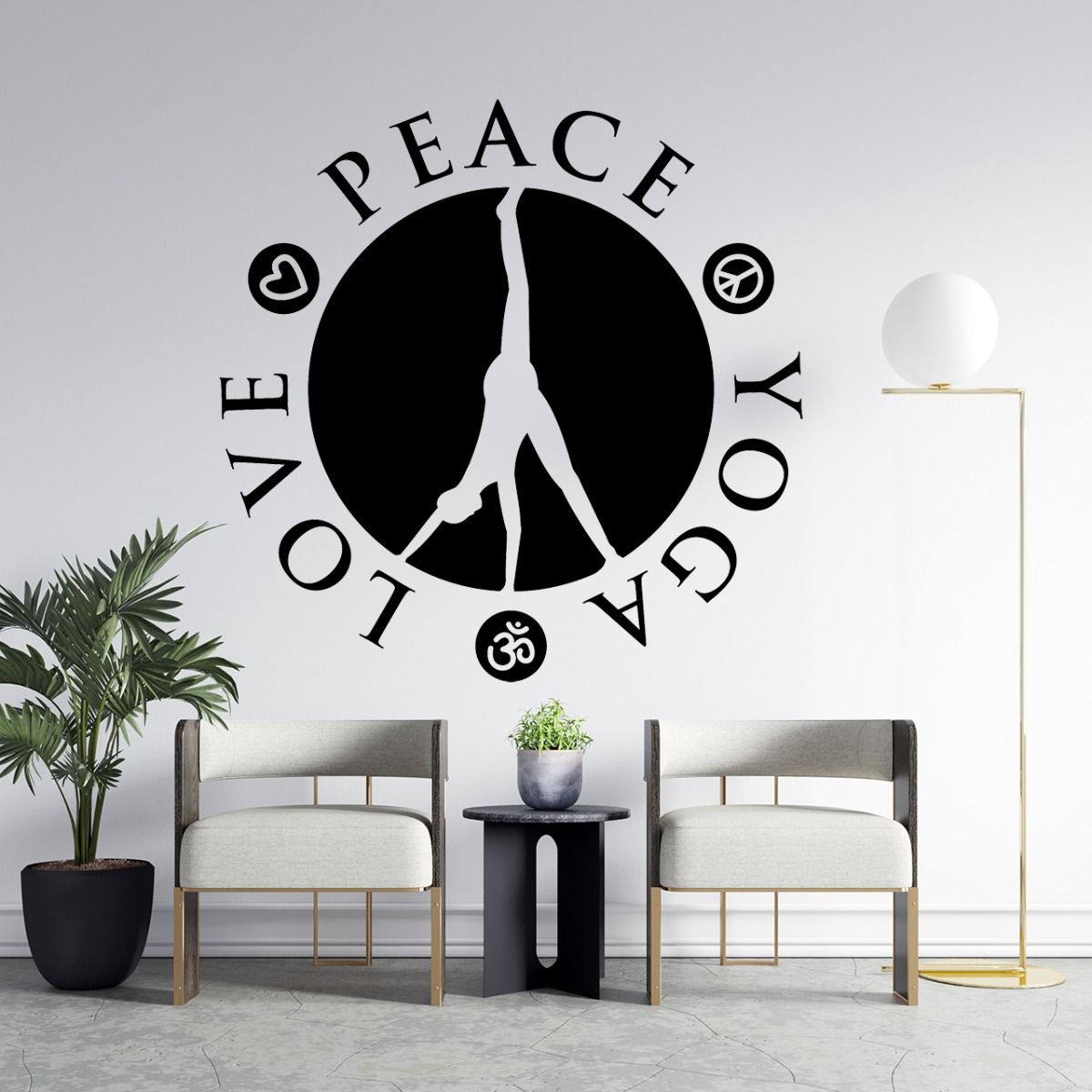 GENERICO - Frase Deco Peace Love Yoga FR‑11050