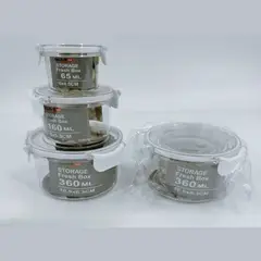 HOMESTAR - Set de Contenedores Vidrio Herméticos - 360 ml