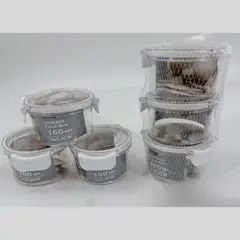 HOMESTAR - Set de 3 Contenedores Vidrio Herméticos Redondos- 160 ml