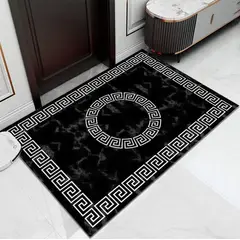 GENERICO - ALFOMBRA NEGRO DISEÑO GRIEGO MODERNA ELEGANTE 200X240 CASA MIO