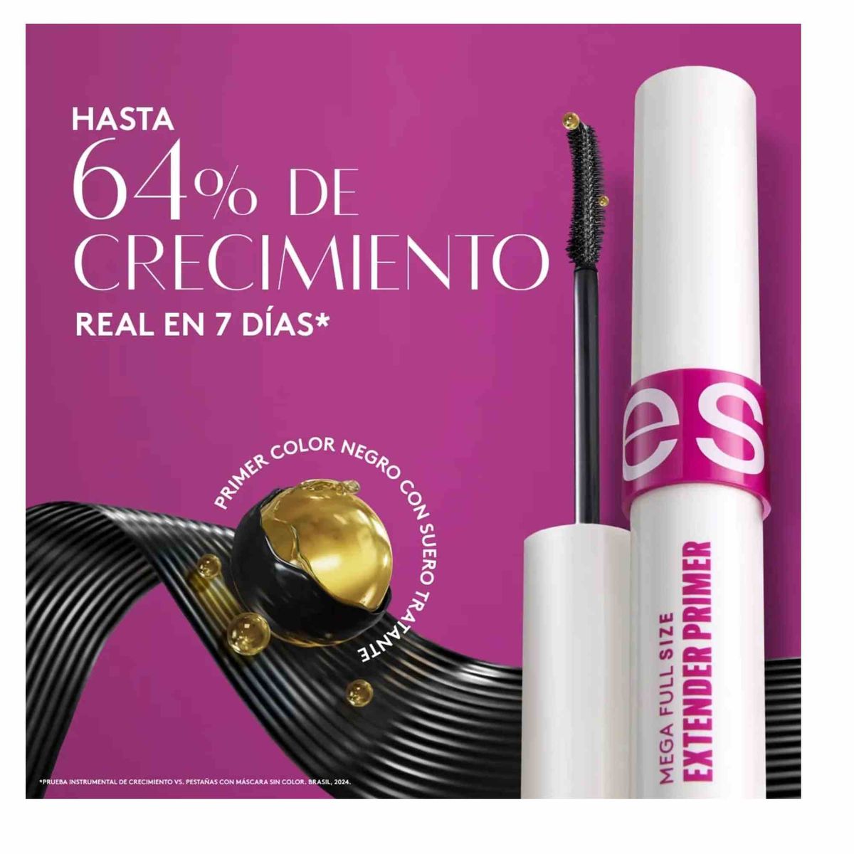 CYZONE - Máscara primer de pestañas con pigmento negro mega full