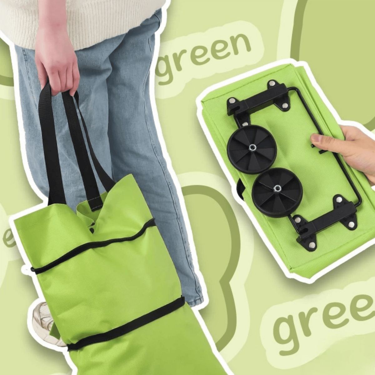 HOMESTAR - Bolsa de Compras Plegable con Ruedas Reutilizable