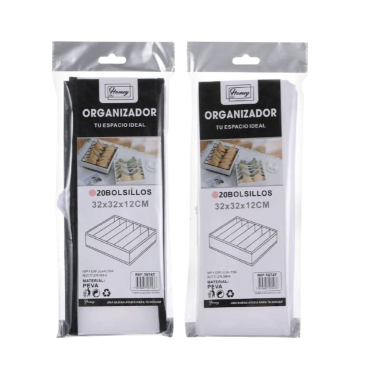 HOMEY - Pack de 4 Organizadores de Closet para Ropa Interiror, 16 Divisiones..