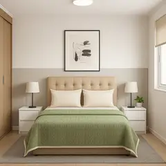 ARMONIA - Manta reversible Sherpa 160x220 diseño geométrico verde claro hogar moderno