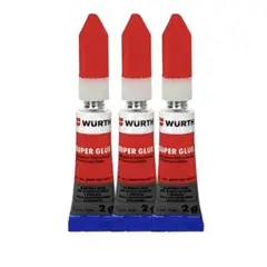 WURTH - Pack x3 Gotita SuperGlue Adhesivo 2ml Color Blanco