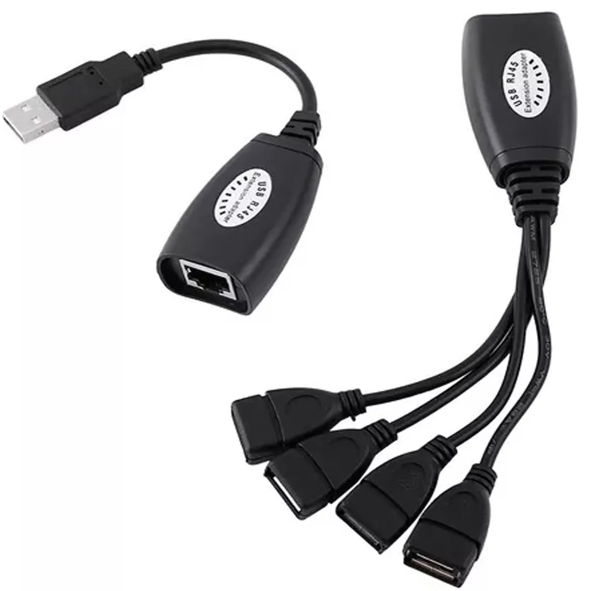 GENERICO - EXTENSOR USB 2.0 POR RJ45 4 PUERTOS, HASTA 45 METROS