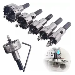 GENERICO - Set 5 Piezas Brocas Copa Para Metal 16 185 20 25 30 Mm