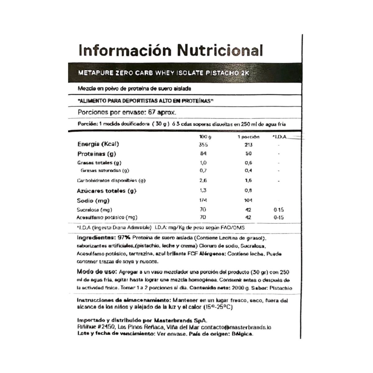 QNT - PROTEINA METAPURE ISO WHEY ZERO PISTACHO 2KG - QNT