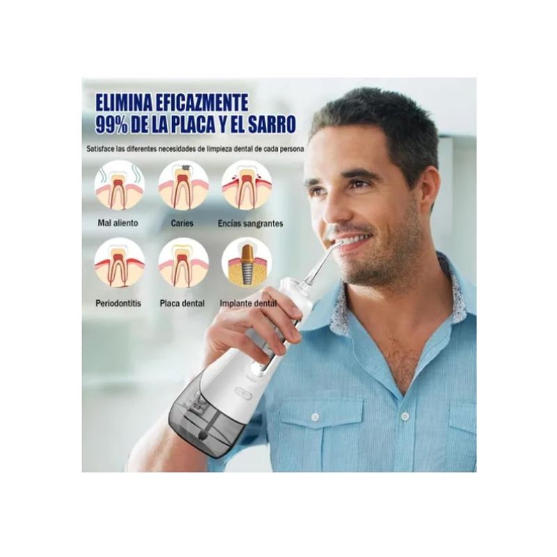 OFERTABKN - Irrigador Dental Recargable Limpieza Bucal Con Accesorios