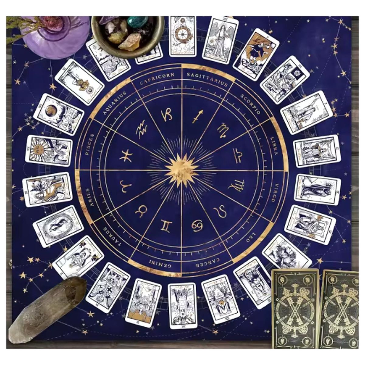 GENERICO - Paño Tarot Mistico Mantel De Cartas De Tarot Para 12 Cartas