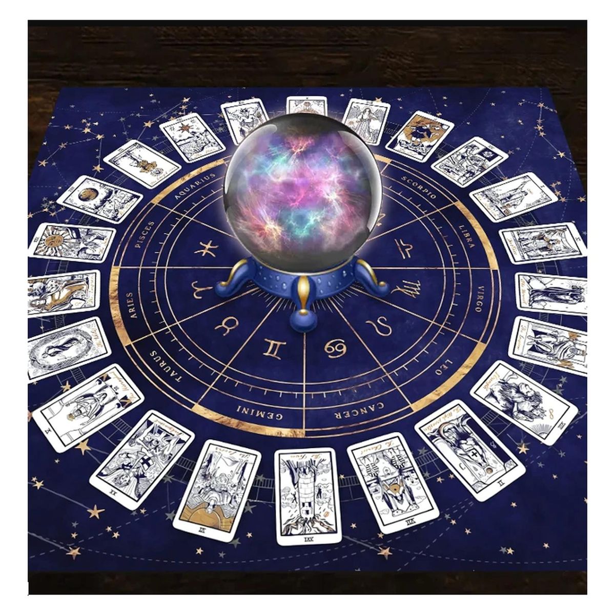 GENERICO - Paño Tarot Mistico Mantel De Cartas De Tarot Para 12 Cartas
