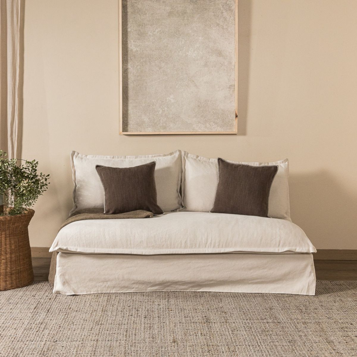 AMOBLE - Sofa Aragones Beige Amoblé