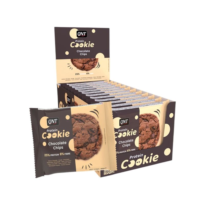QNT - BOX 12 GALLETAS DE PROTEINA CHOCOLATE CHIPS 60 GR - QNT