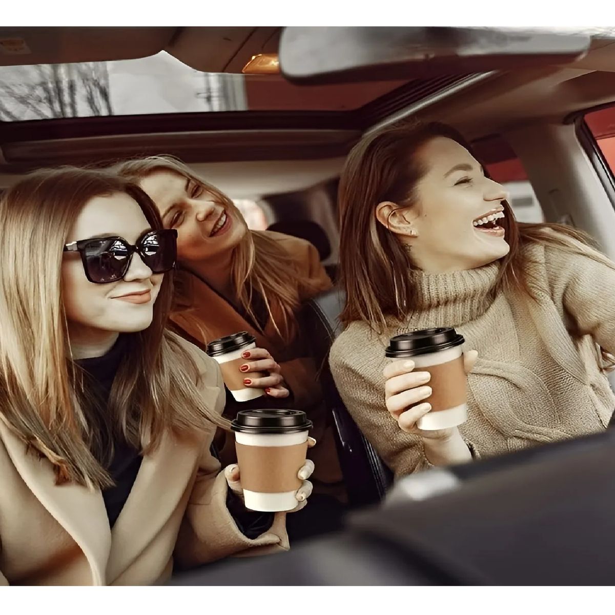 PASTELERIUSCL - 50 Vasos Para Cafe Vasos Polipapel C/tapa+manga 10oz/ 296ml