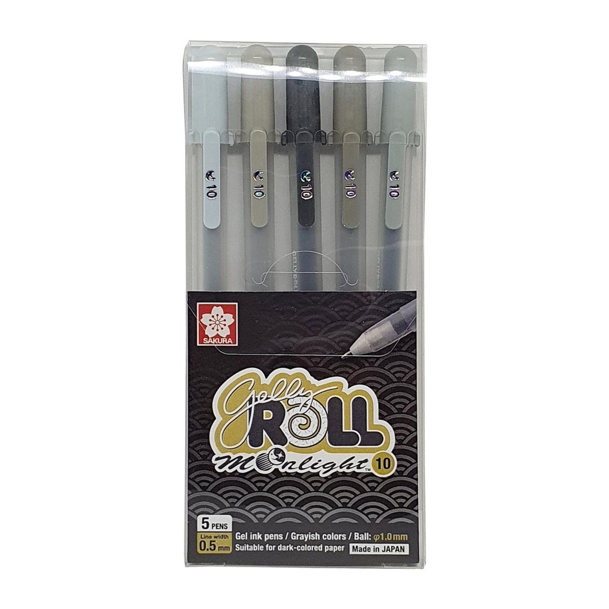 SAKURA - Lapiz Gel Gelly Roll Sakura Moonlight 5 Colores Grises