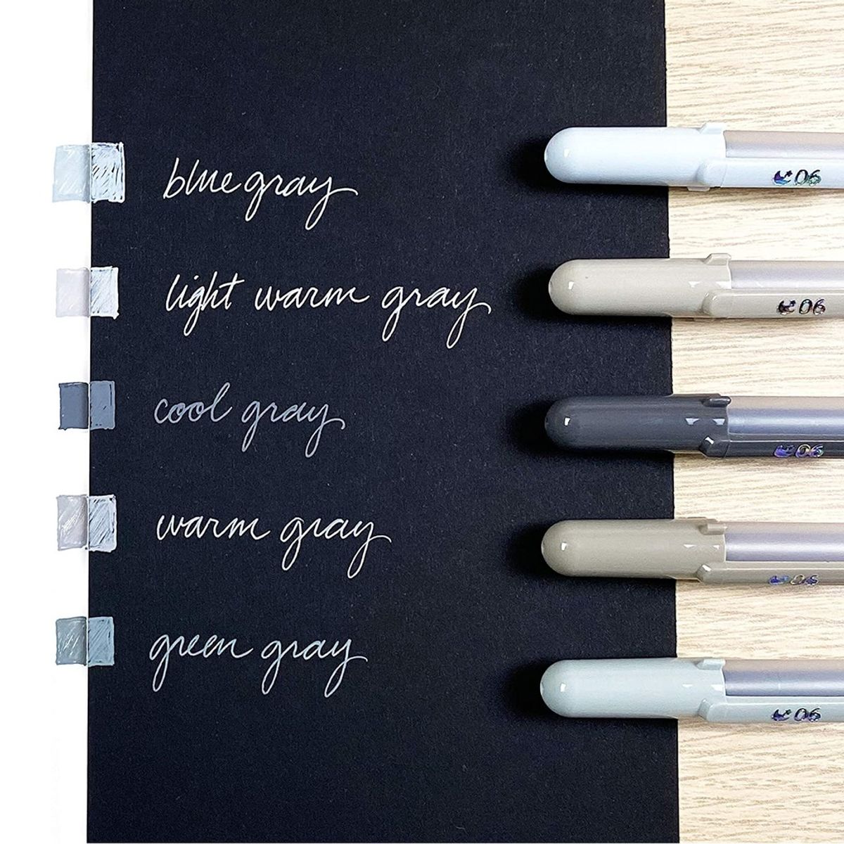 SAKURA - Lapiz Gel Gelly Roll Sakura Moonlight 5 Colores Grises