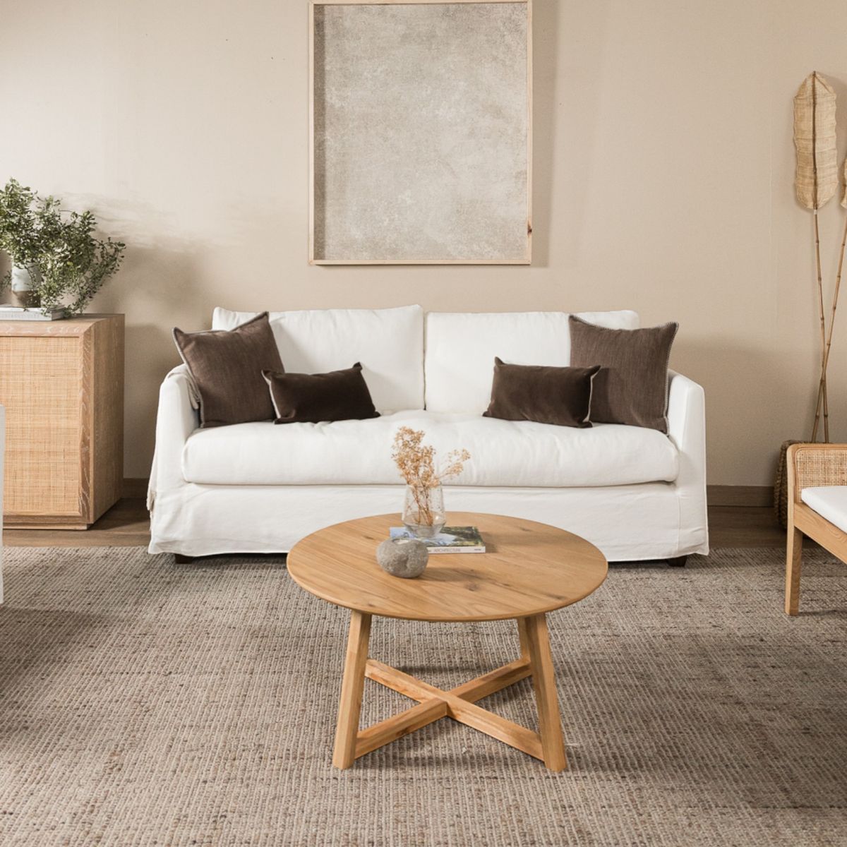 AMOBLE - Sofa Helga Blanco La 200 Amoblé