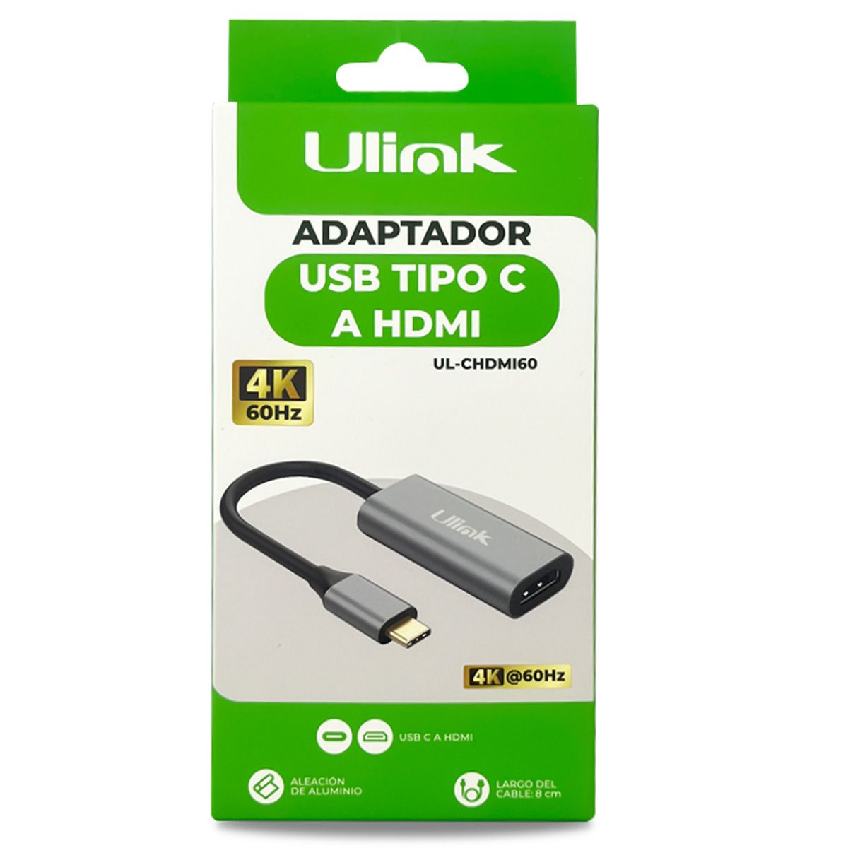 ULINK - ADAPTADOR USB-C A HDMI, 10 CMS. 4K, 60 HZ.