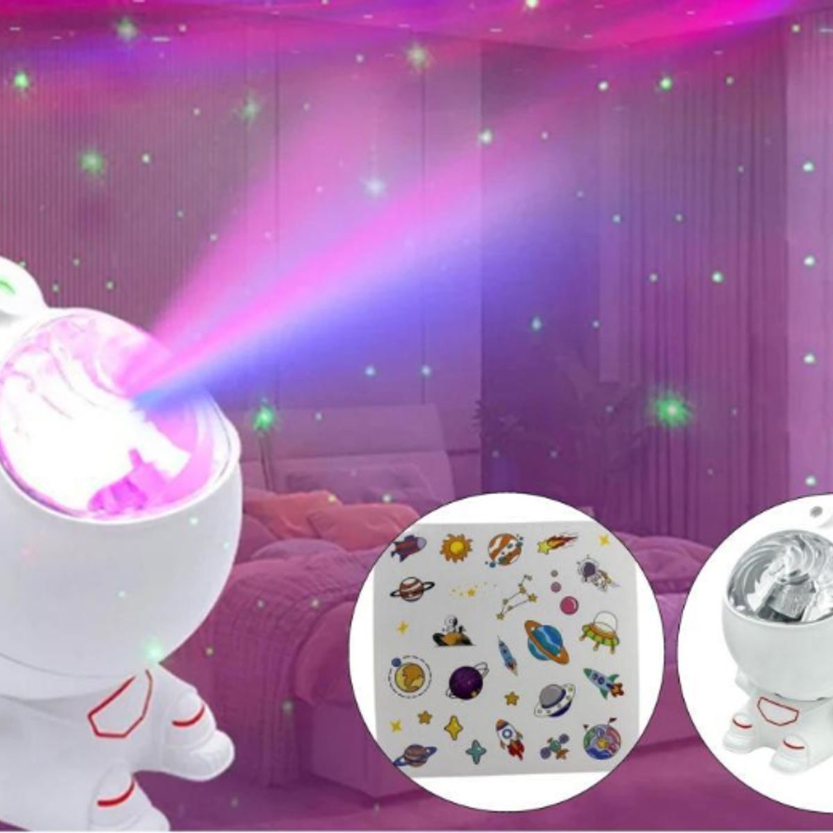 GENERICO - Lampara Proyector Astronauta De Galaxia Sentado