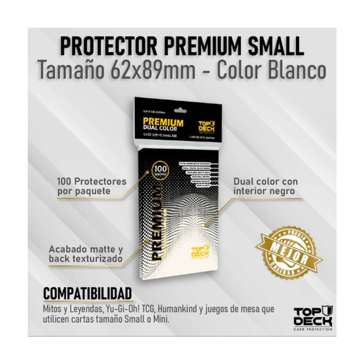 GENERICO - Protector Premium Dual Color Small Blanco (62x89)