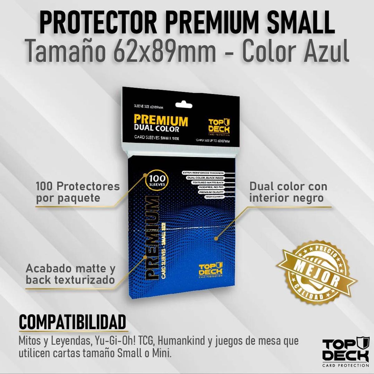 GENERICO - Protector Premium Dual Color Small Azul (62x89)