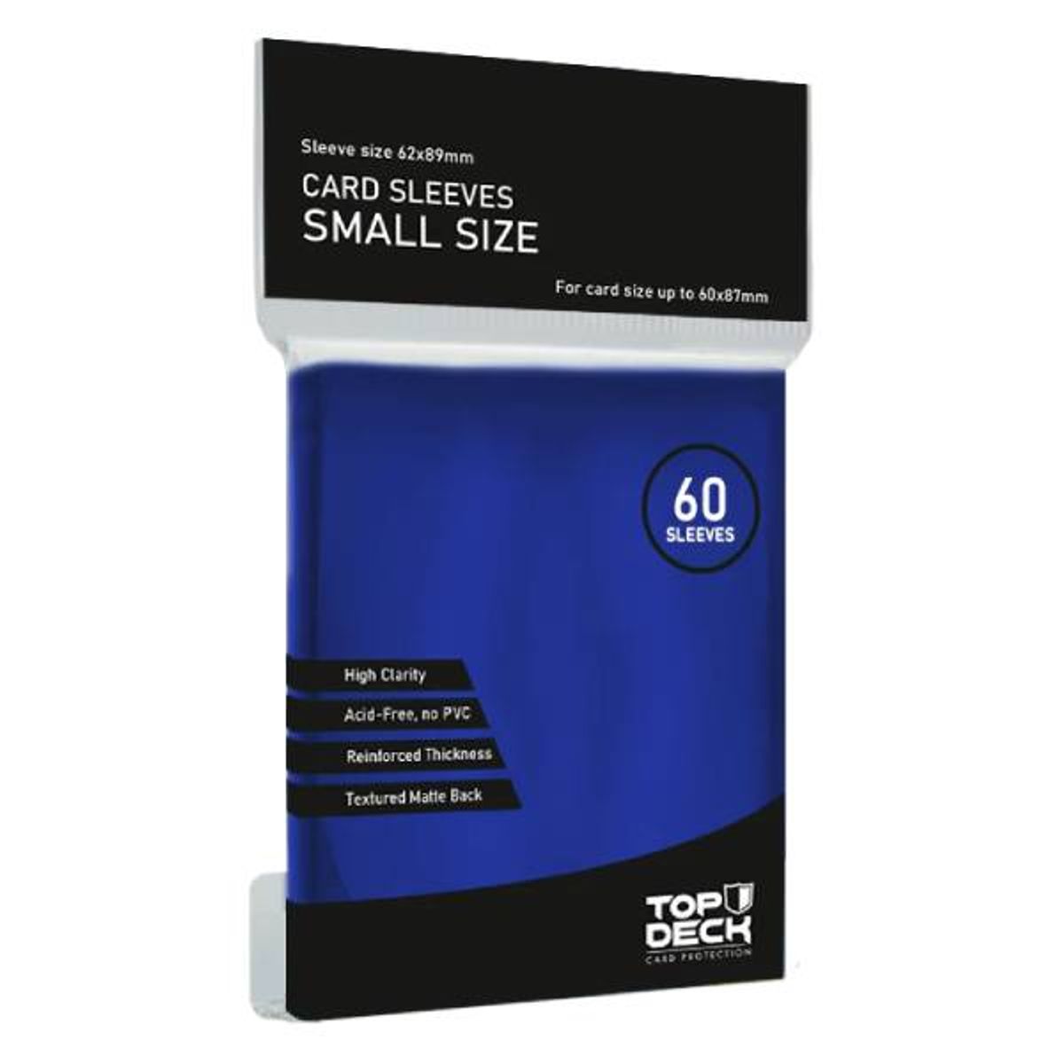 GENERICO - Protector de cartas tamaño Small Top Deck Azul (62x89)