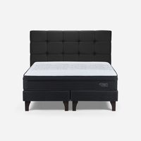 Cama Europea 2 Plazas Tempo + Respaldo Issey