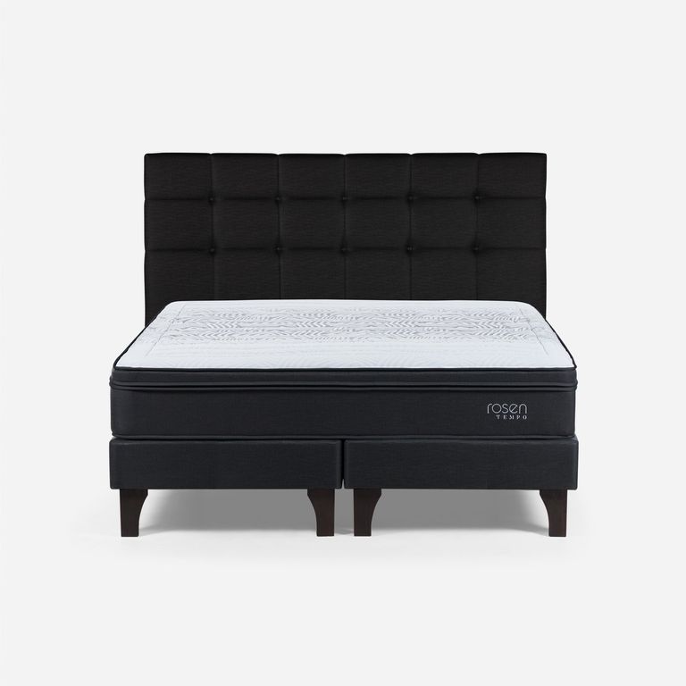 Cama Europea Tempo King x 2.00mt Base Dividida + Respaldo