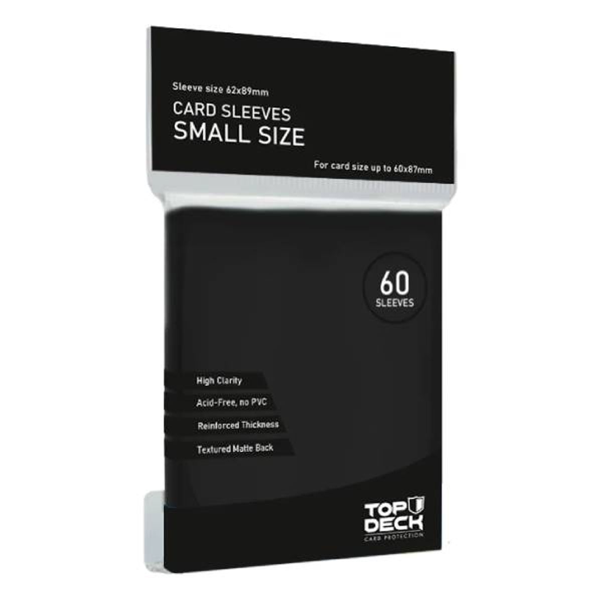 GENERICO - Protector de cartas tamaño Small Top Deck Negro (62x89)