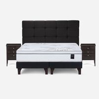 Cama Europea Art 4 2 Plazas + Respaldo + 2 Veladores