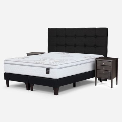 Imagen 2 del producto Cama Europea Art 4 King + Respaldo + 2 Veladores