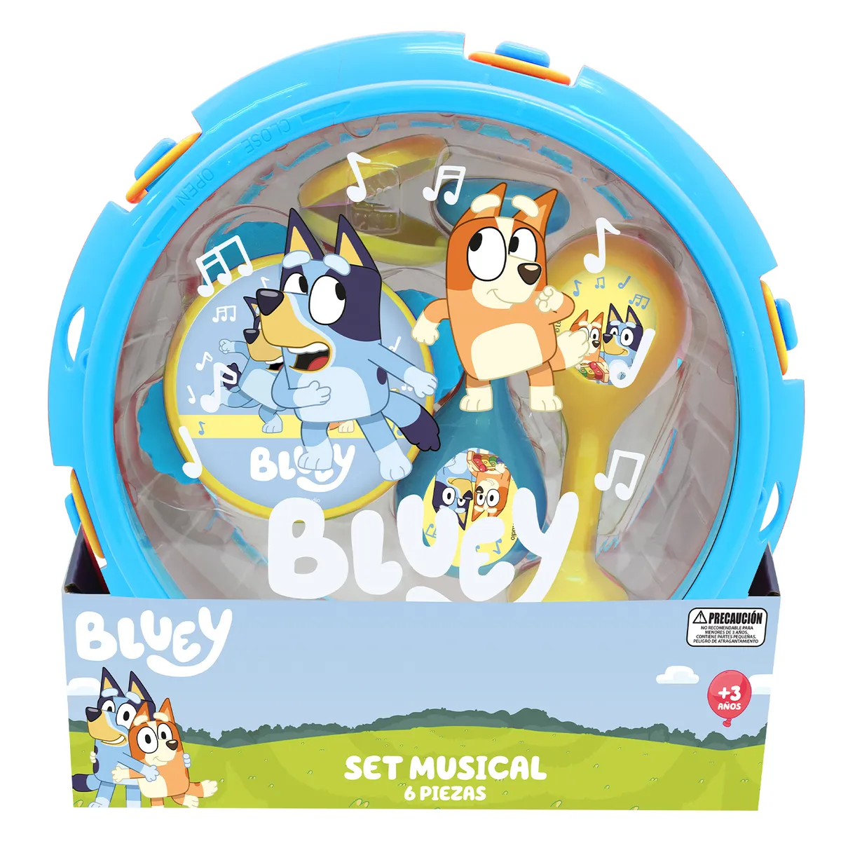 BLUEY - Set Musical En Tambor 6 Instrumentos Bluey
