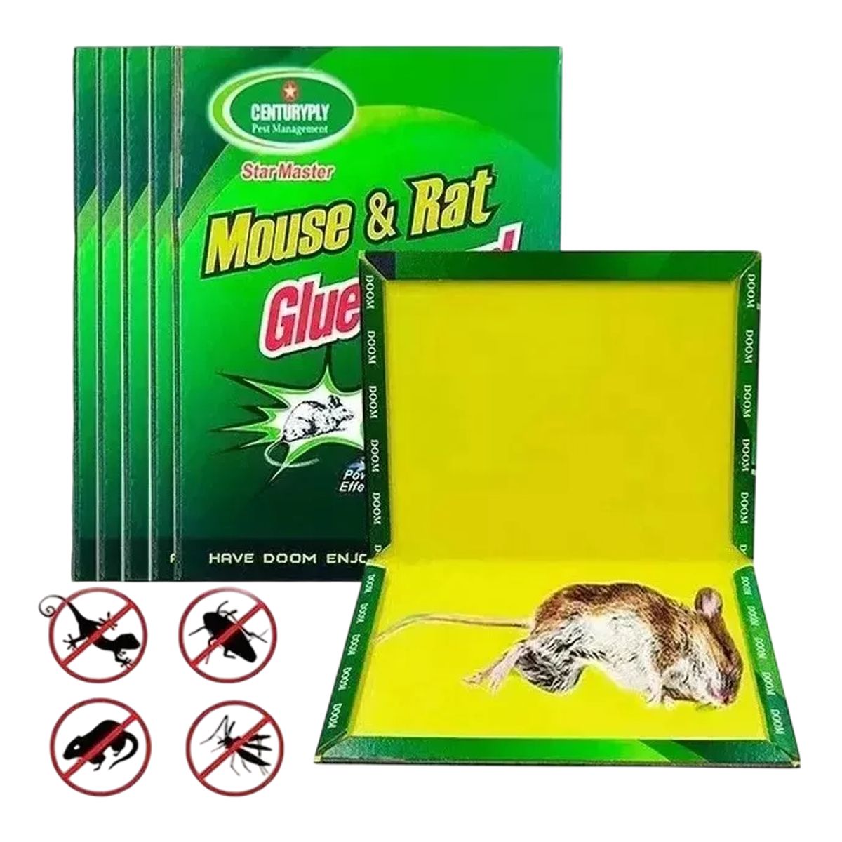 GENERICO - Pack 10 Laminas Trampa Atrapa Ratones Adhesiva Ratón