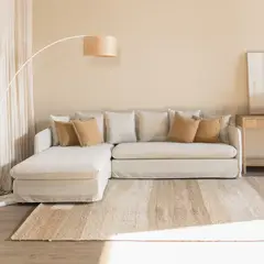 AMOBLE - Sofa Jacinta Seccional Izquierdo Beige 2025 Amoblé