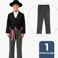 Pantalón Huaso Juvenil Gris con Rayas Fiestas Patrias