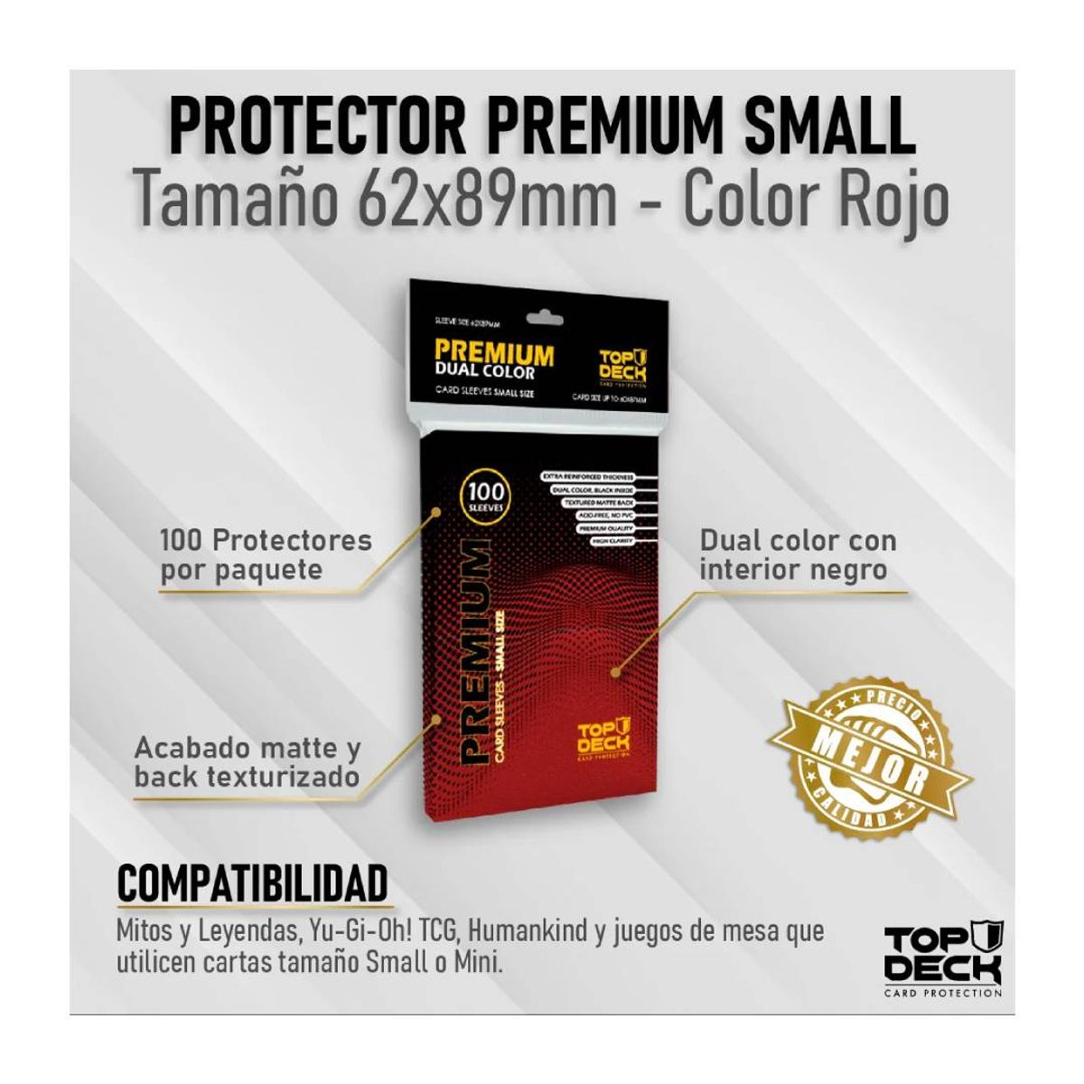 GENERICO - Protector Premium Dual Color Small Rojo (62x89)