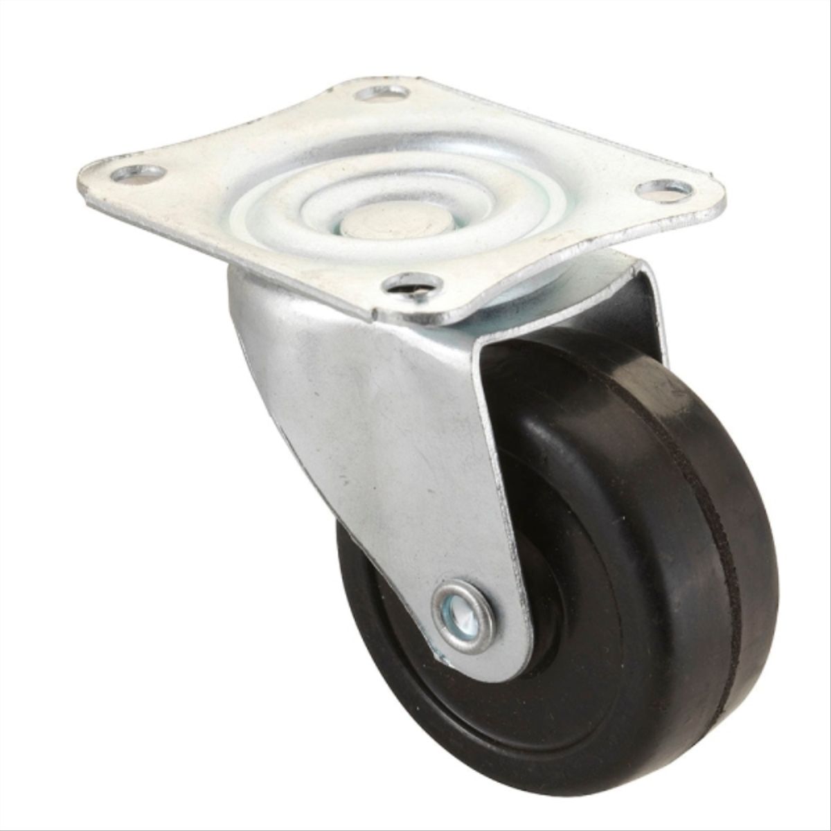 LIOI - Rueda goma giratoria zincada 50mm con placa