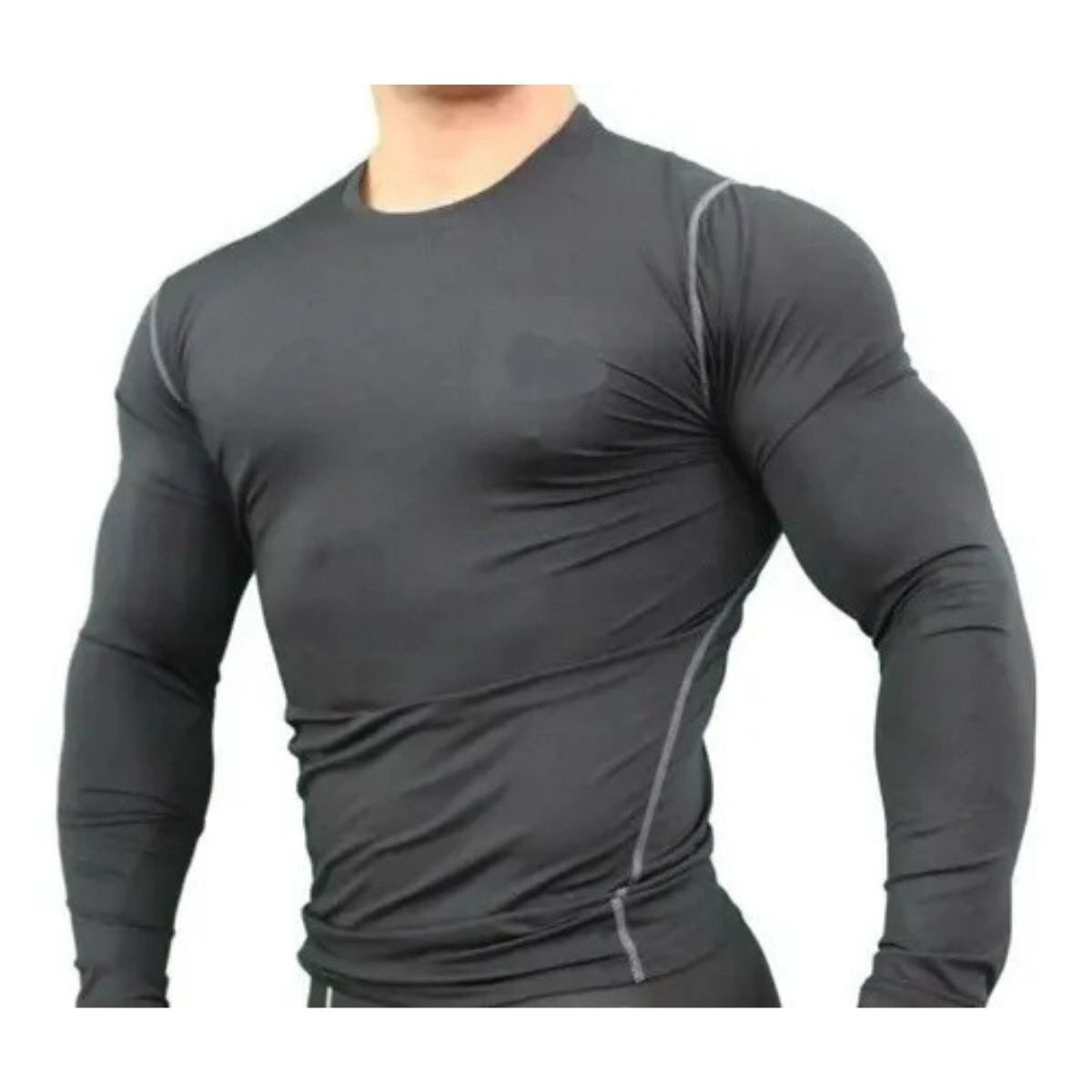 LOOK SHOP - Camiseta Primera Capa Algodón. Polera Manga Larga Hombre 033
