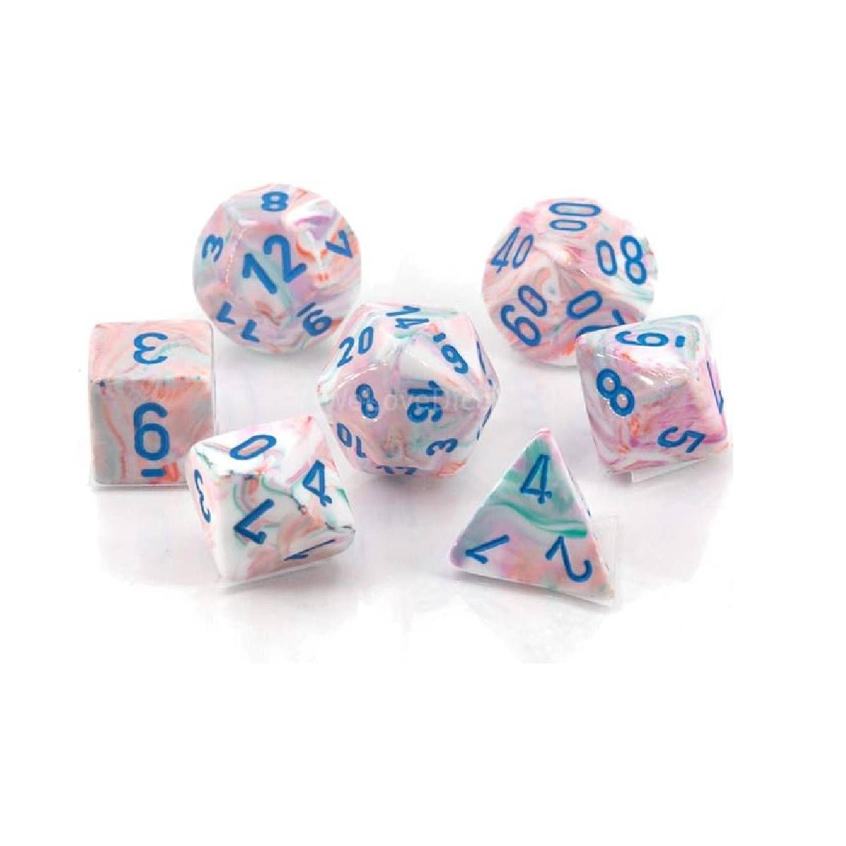 GENERICO - Chessex 7-Die Set Mini Festive Pop Art/Blue