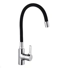 GENERICO - Llave Lavaplatos Monomando Cuello Flexible Negro