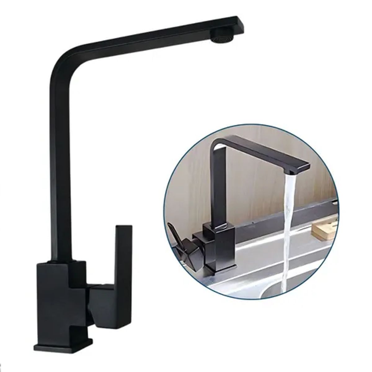 GENERICO - Llave Lavaplatos Monomando Negra