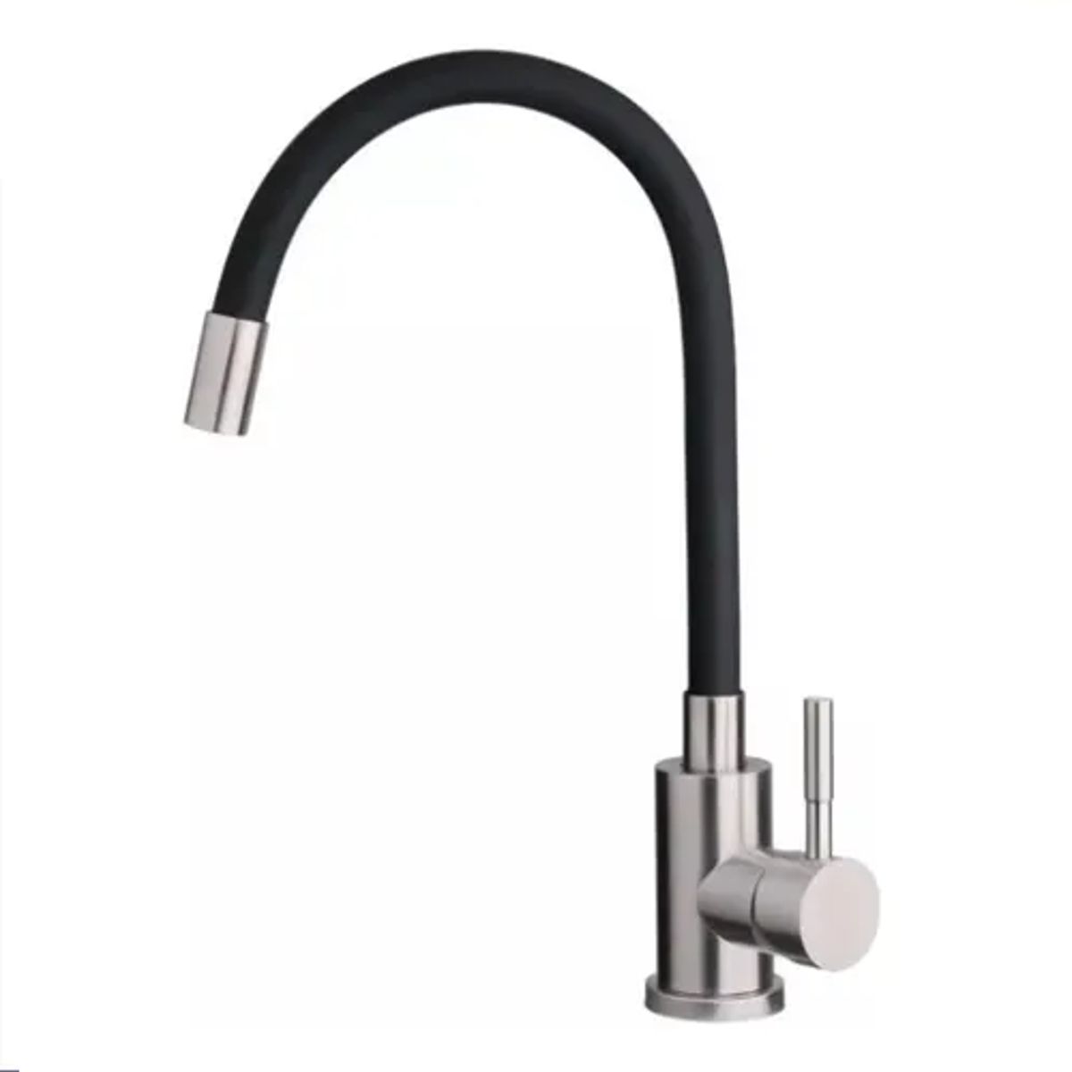 GENERICO - Llave Monomando Lavaplatos Flexible Negra Cromo