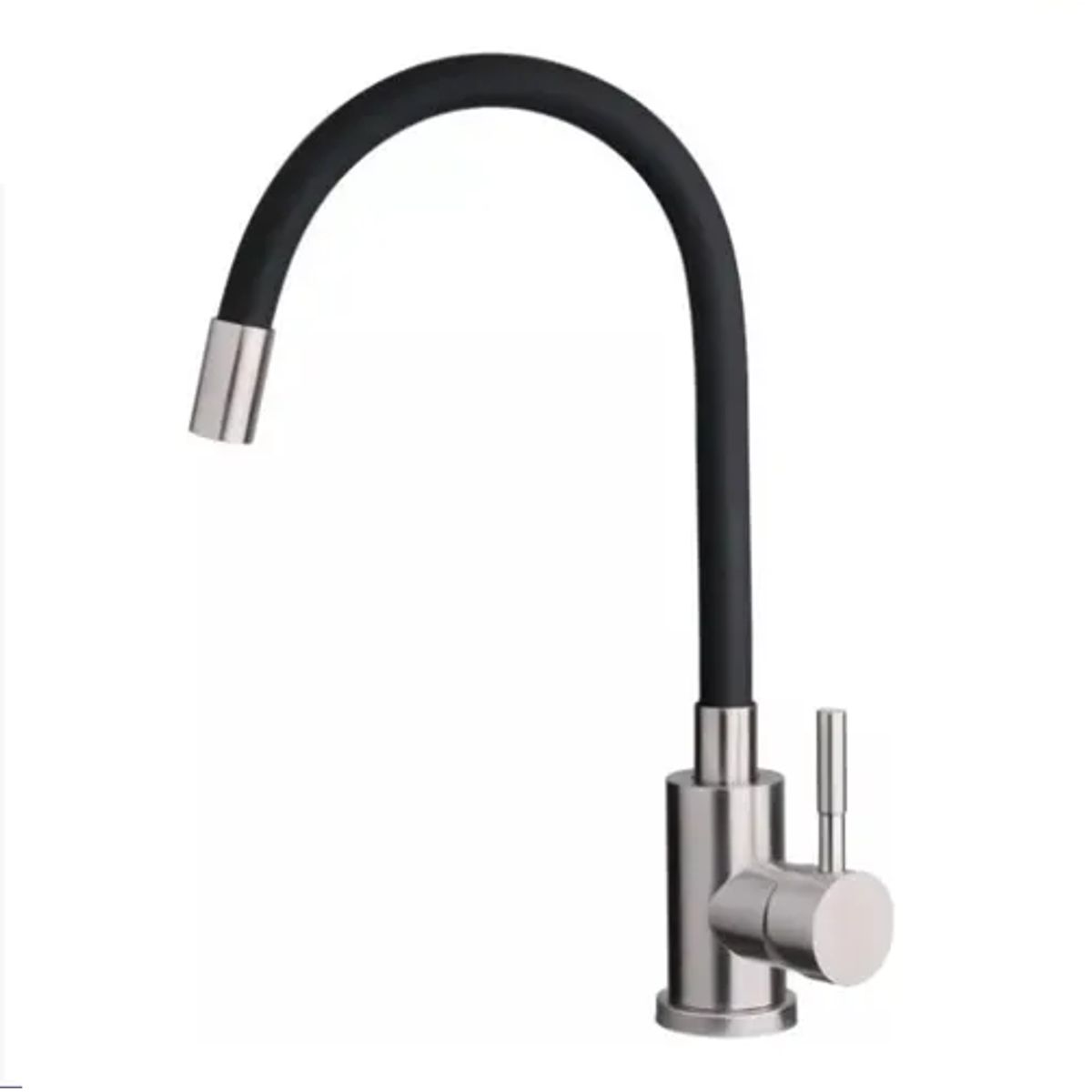 GENERICO - Llave Monomando Lavaplatos Flexible Negra Cromo