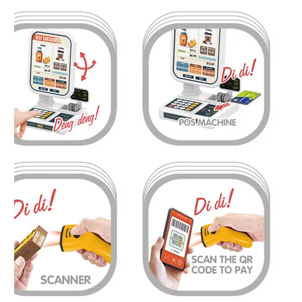 GENERICO - Juego Supermercado Minimarket Con Accesorios 47 Pcs Multiuso