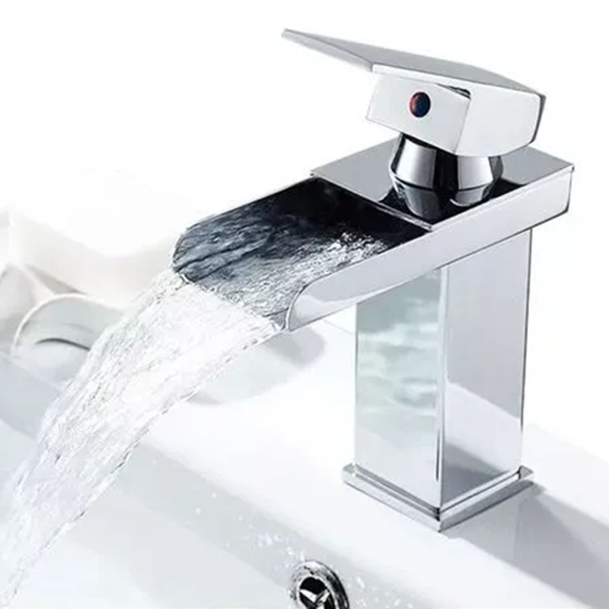GENERICO - Grifo Llave Monomando Para Fregadero Lavabo Lavamanos Grifo Baño Acero Inox Plateado